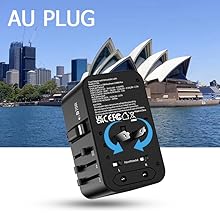 FOVAL European Travel Plug Adapter, Universal Travel Adapter with Retractable US... 26 us to australia plug adapter