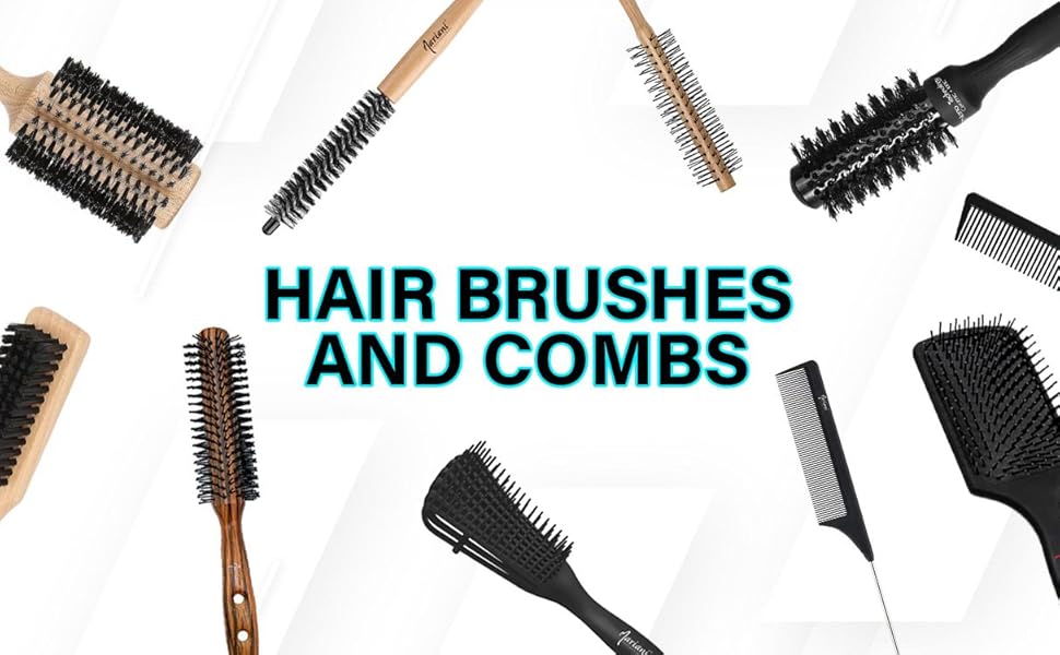 Mariani Professional Salon Hair Brushes &amp; Combs Set – Anti-Frizz, Volumizing &amp;amp;styling Tools