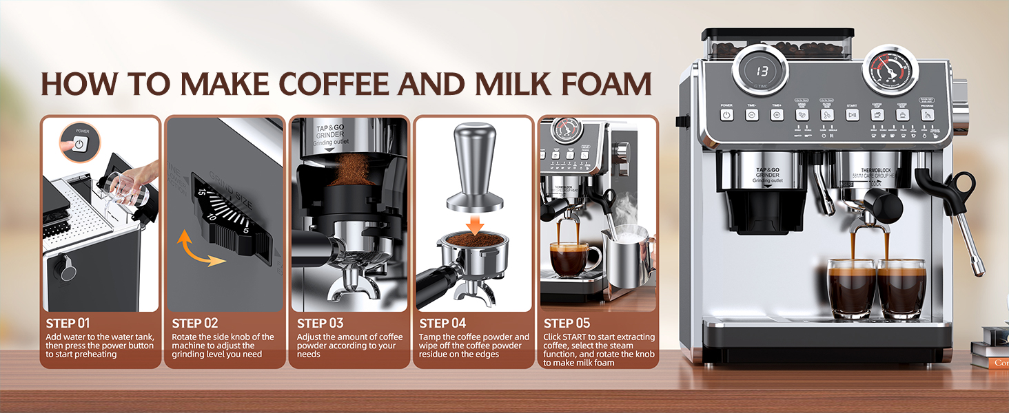 The operation process of coffee maker