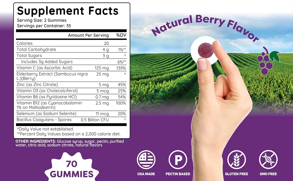 sambucus elderberry gummies immune health for kids and adults vitamin c a d zinc