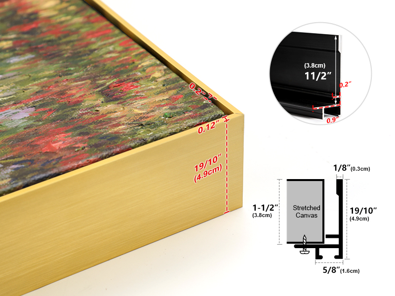 FOLKOR Gold Floating Frame for 30x40 Canvas Paintings, DIY