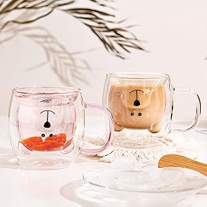 lindo gato taza de cristal