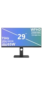 75Hz、2K縦置き対応Type-C対応29インチモニターウルトラワイド JAPANNEXT 29インチ ワイドFHD(2560 x 1080) 液晶モニター JN