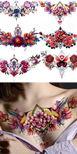 Colorful Chest Tattoos