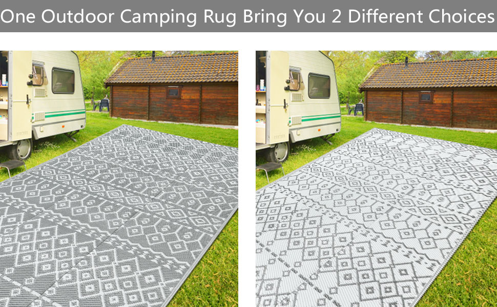 Famibay Waterproof Outdoor Rugs Garden Patios Reversible Floor Mat Rug