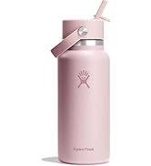 Hydro Flask 32 Oz Wide Flex Straw Cap Bottle - Insulated Stainless Steel - Wide Straw Lid, Non Sp...