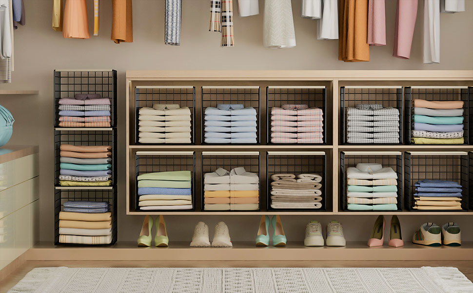 3 pack stackable closet organizer