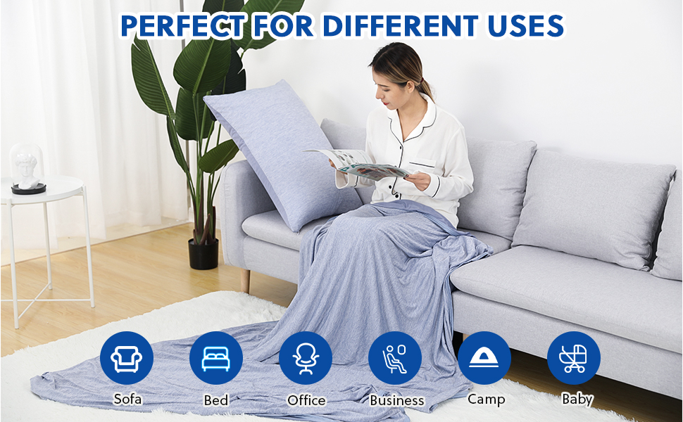 HOMFINE Cooling Blankets for Hot Sleepers Summer Blanket Thin Lightweight