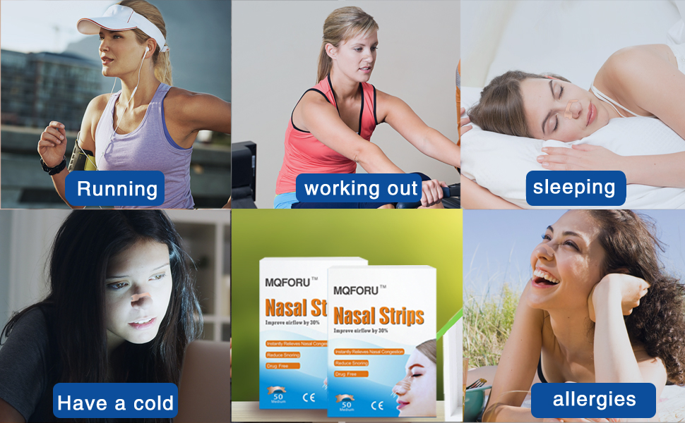 MQFORU Nasal Strips Anti Snoring Nose Strips Good Sleeping Nasal Pads