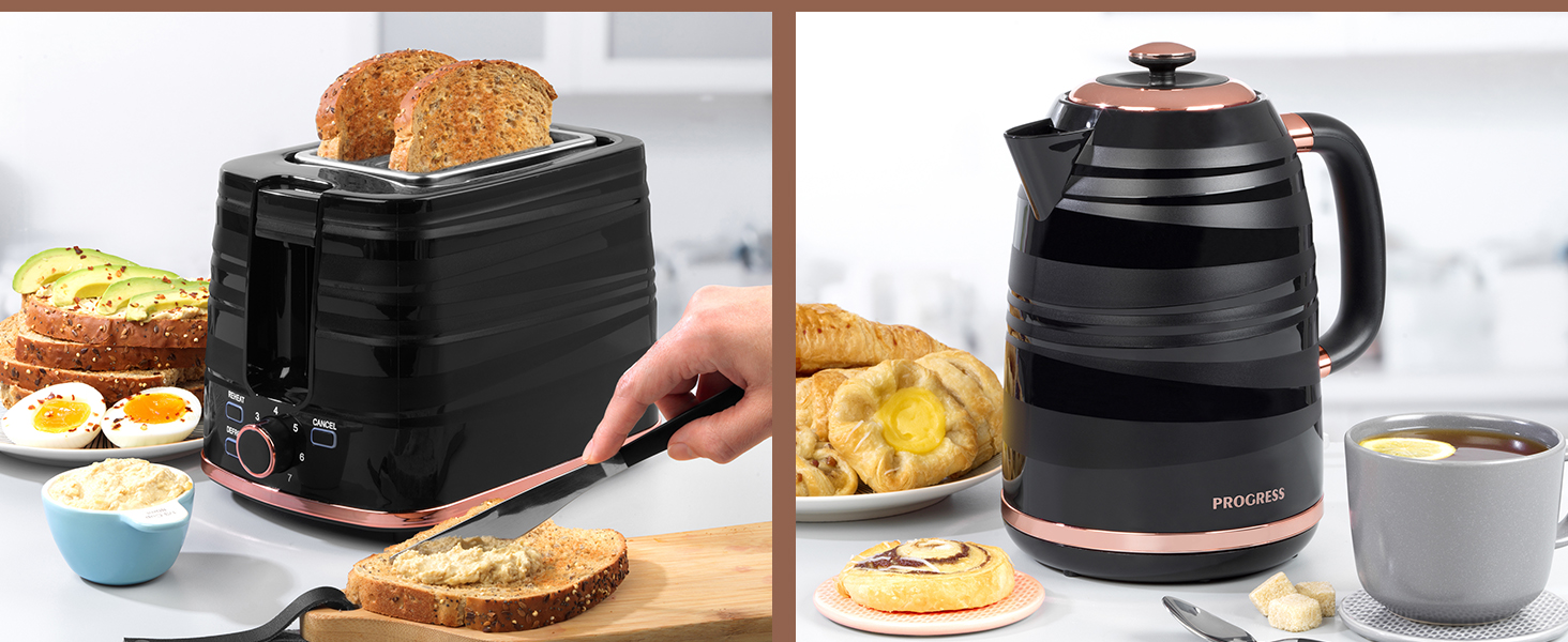 Progress EK4126PBRG 1.7L Jupiter Jug Kettle, Swirl Effect Finish