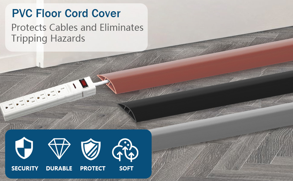 Cord Cover Floor,6ft Floor Cord Cover, SelfAdhesive PVC