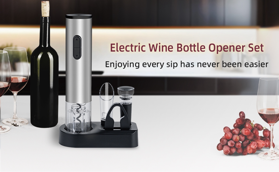 Mcbazel Electric Wine Bottle Opener Set,Automatic Electronic Corkscrew