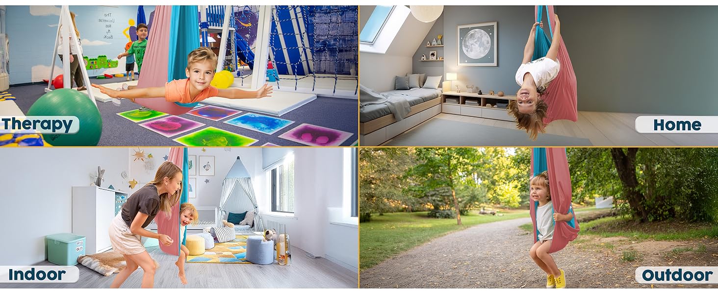 sensory hammock for indoor and outdoor use, home, therapy settings versatile