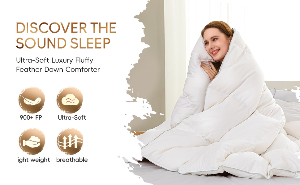 Goose Feather Down Comforter Oversized King Size 900