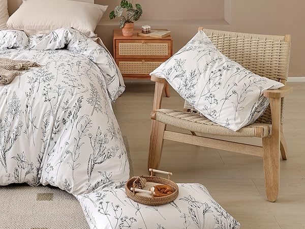 Amazon.com: JANZAA Duvet Cover Queen Size, 3 Pieces Floral