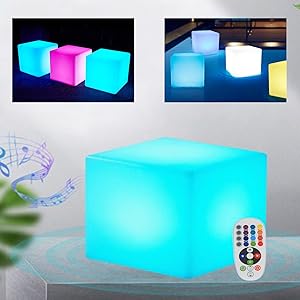 Amazon.com: YIYIBYUS LED Square Stool Luminous Cube Chair