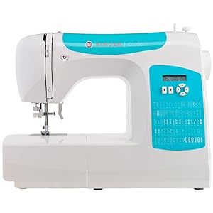 Singer M2105 Portable Sewing Machine, 8 Built-in Stitches, 4 Step Buttonhole, Foot Controller, Adjustable Stitch Length and Width, Accessories Kit, for Garments, Quilts and More 7 1