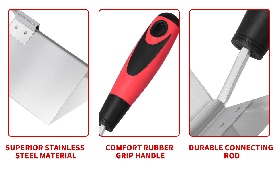 Drywall Corner Tool 2 PC,SUMED 41/2'' Inside & Outside Stainless Steel