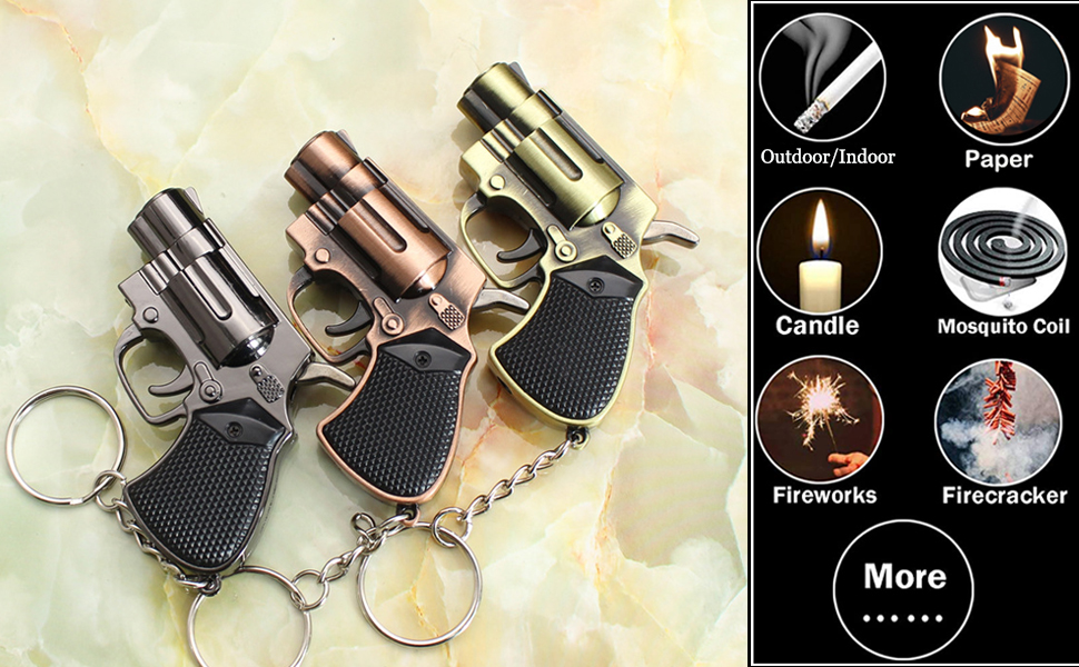 Torch Lighter, Cool Shape Design Butane Lighter with Adjustment Flame Tool, Creative Windproof