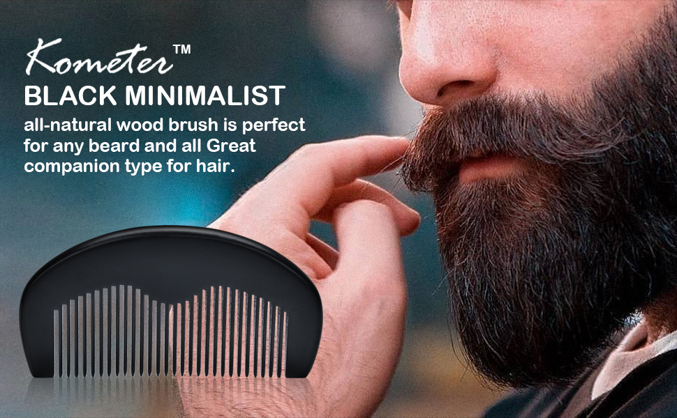 kometer Wood Beard Comb for Men Portable, Anti Static