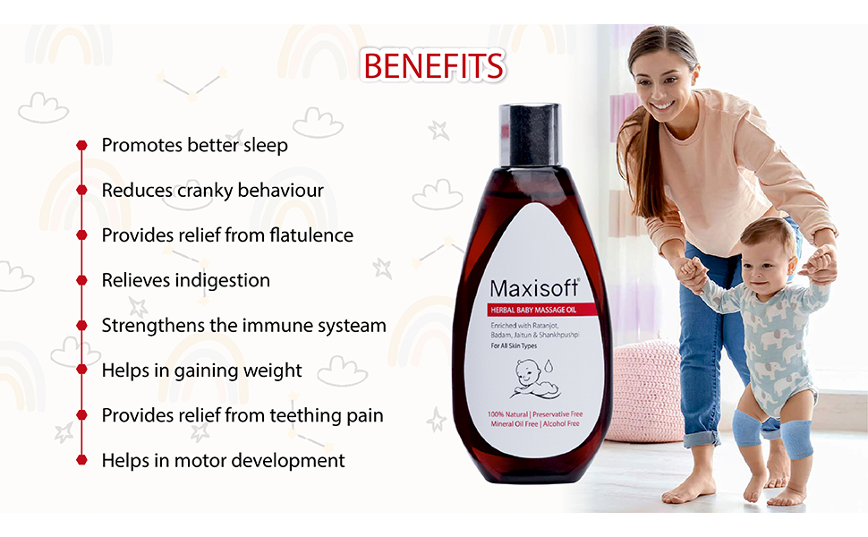 Amazon.in Buy Maxisoft Herbal Baby Massage Oil Preservative Free