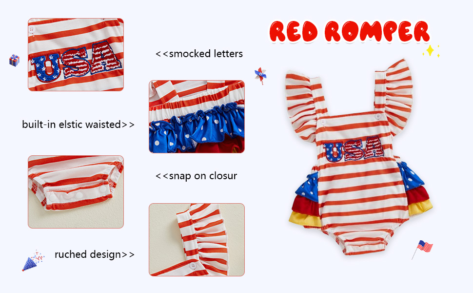 baby 4th july clothe girl newborn 4th july romper girl baby girl inpedendence day outfit
