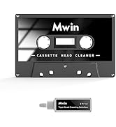 Mwin Audio Cassette Head Cleaner Tape w/ 1 Cleaning Fluids Care Wet Maintenance Kit, Cleaner for ...
