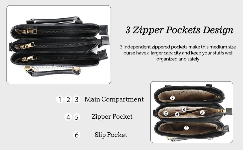 3 Zipper Compartment