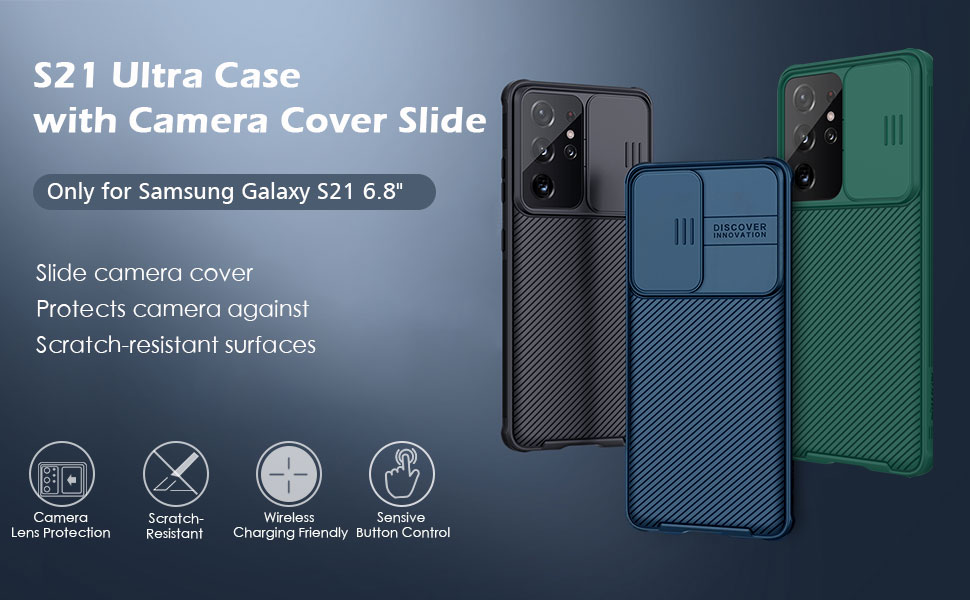 CloudValley for Samsung Galaxy S21 Ultra Case with Camera Cover, Full