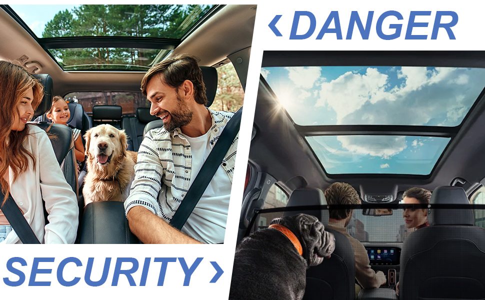 Adjustable Black Dog Protector for Car Trunk for Car, Dog Barrier Net with Rope and Hooks, Rear Seat Barrier, Interior Accessories 16 4 unidades