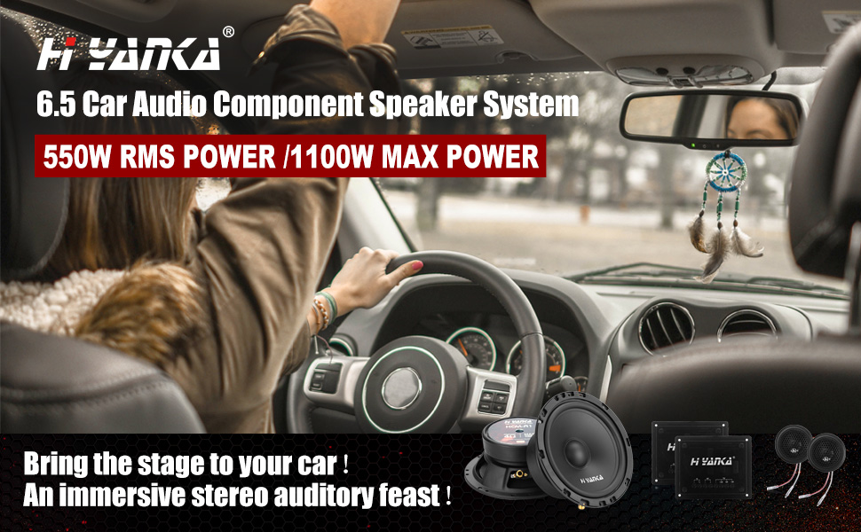 H YANKA HCP65 6.5 Component Car Speakers, 800 Watt Car