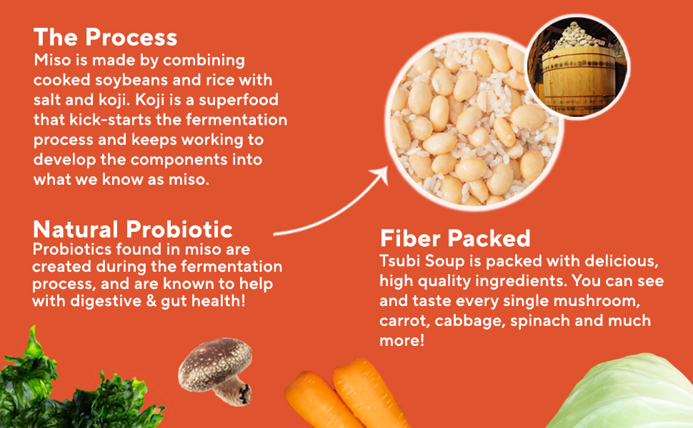 Tsubi Miso Soup Vegan Instant Soup, Low Carb, NonGMO