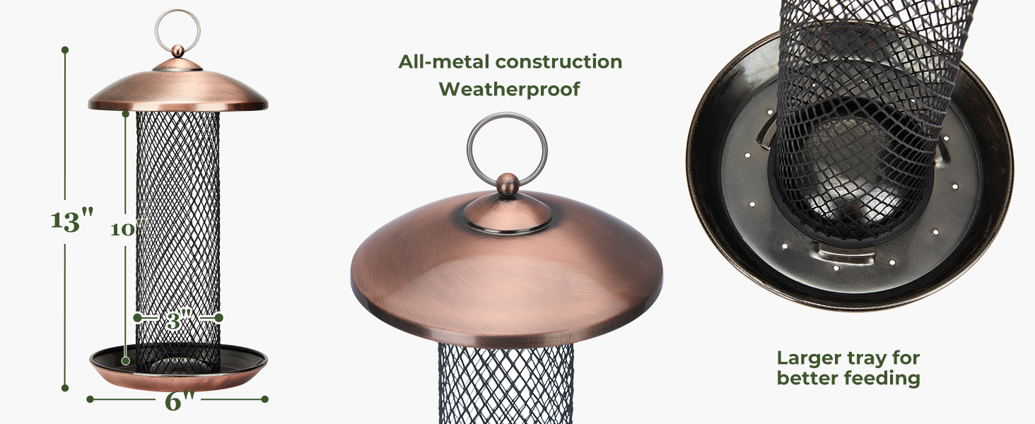 Kingsyard Heavy Duty Metal Mesh Bird Feeder for Outdoor