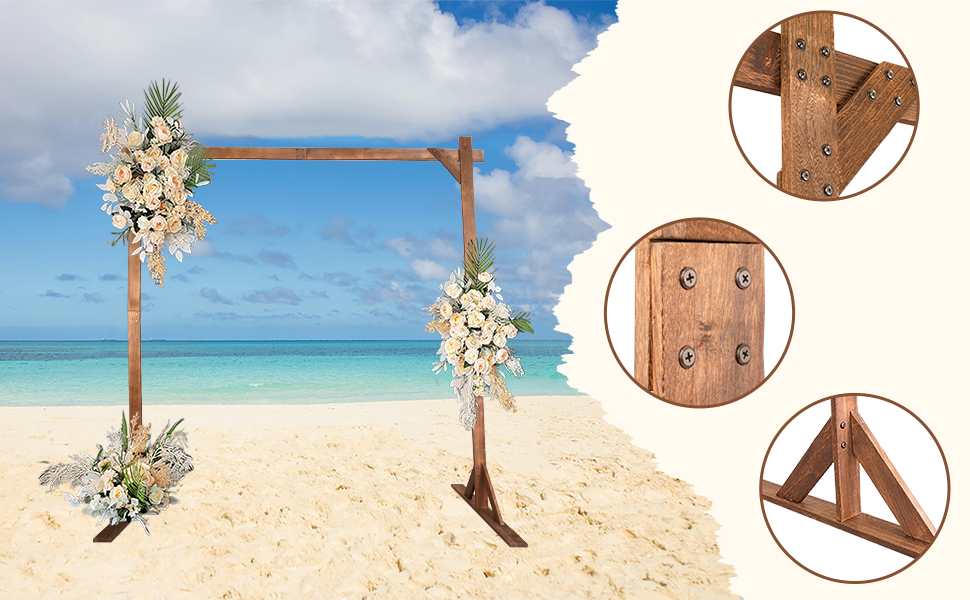 wooden wedding arch