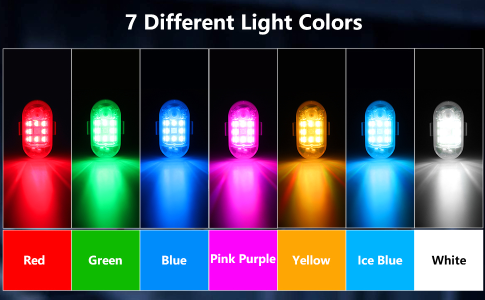 LECART Wireless Strobe Lights with Remote 7 Colors Battery