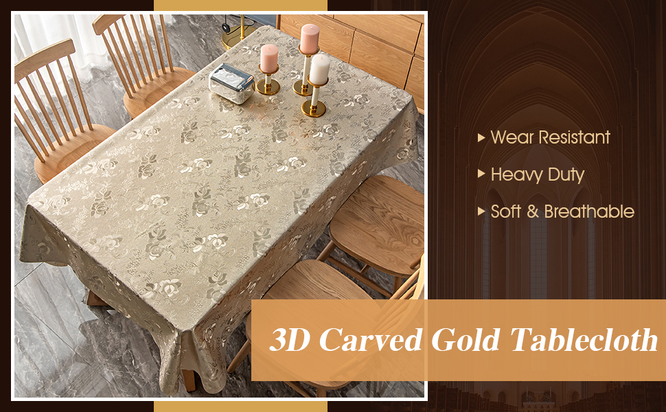 Table cloth vinyl tablecloth rectangle table cloth rectangle table waterproof tablecloth golden