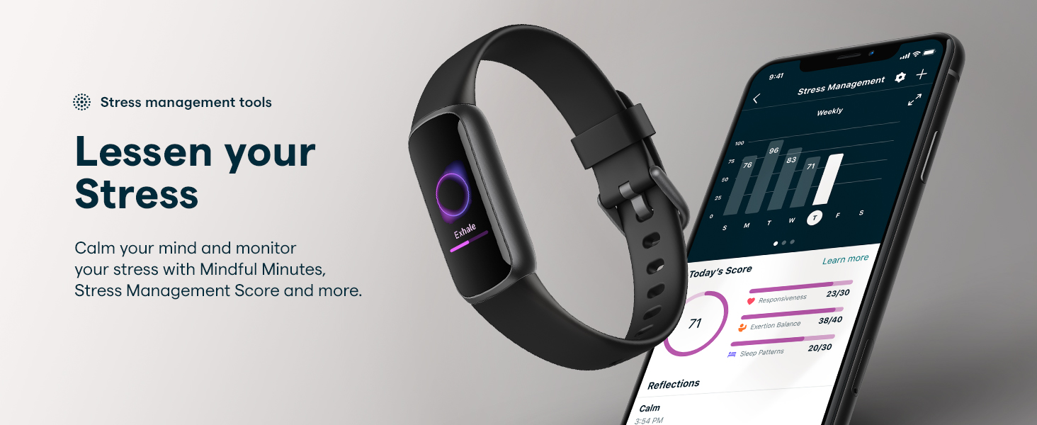 Fitbit Luxe Activity Tracker with up to 5 days battery life, stress