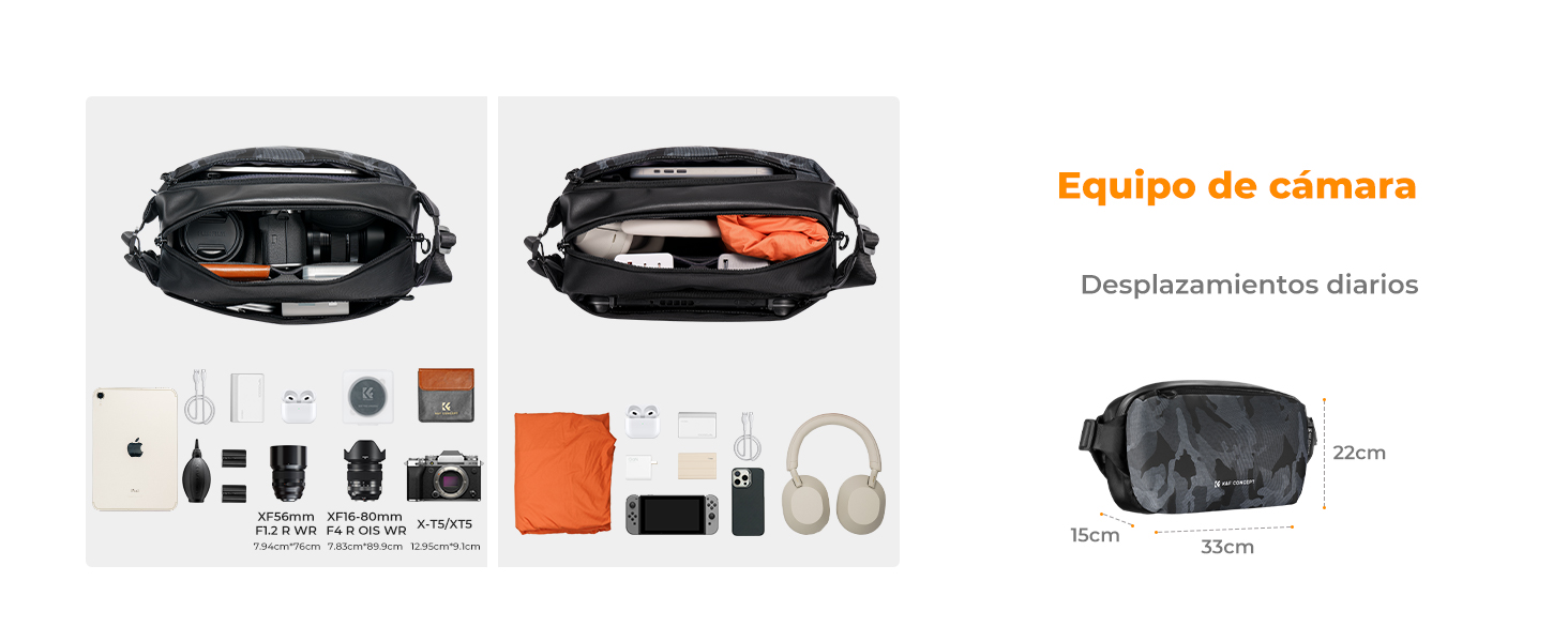 K&F Concept KF13.157V4 10L Riñonera Camuflado 14 Bolsa Funda Cámara