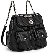 CLUCI Small Backpack Purse for Women,Mini Vegan Leather Backpack for Woman Quilted Bookbag Crossb...