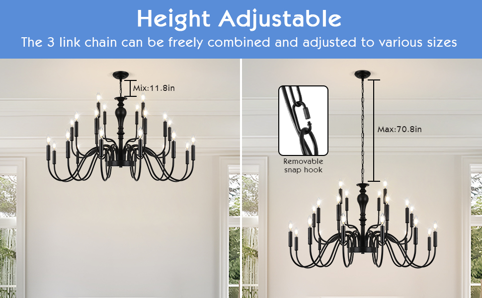 High ceiling chandelier