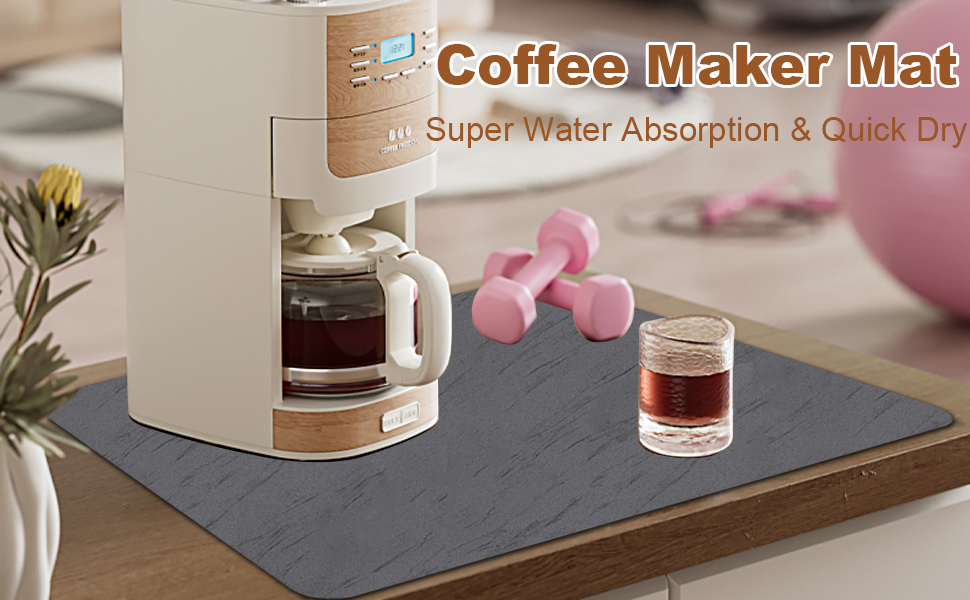 Coffee Maker Mat for Countertops 40 x 60cm Hide Stain Absorbent Coffee