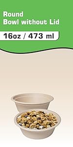paper cereal bowl disposable compost safe restaurant supply salad bowl soup container round salad