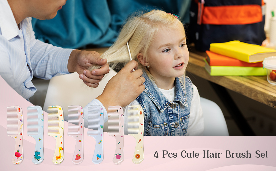 4 Pcs Cute Hair Brush Set