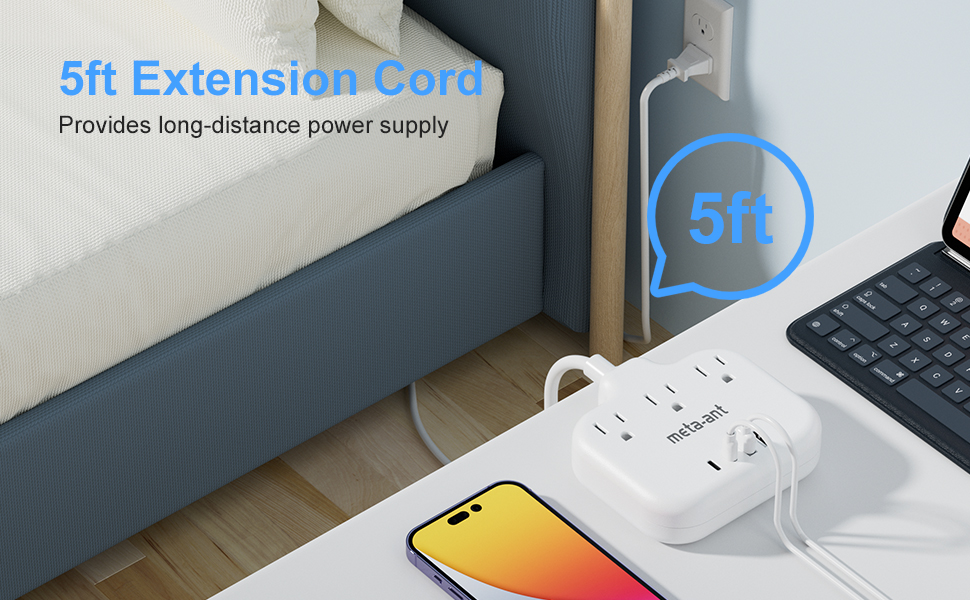 3 prong extension cord white