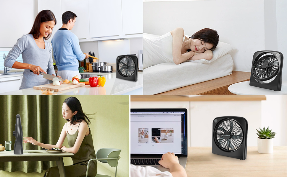 HomBreez Table Fan, 9 Inch Battery Operated Fan, Quiet Most