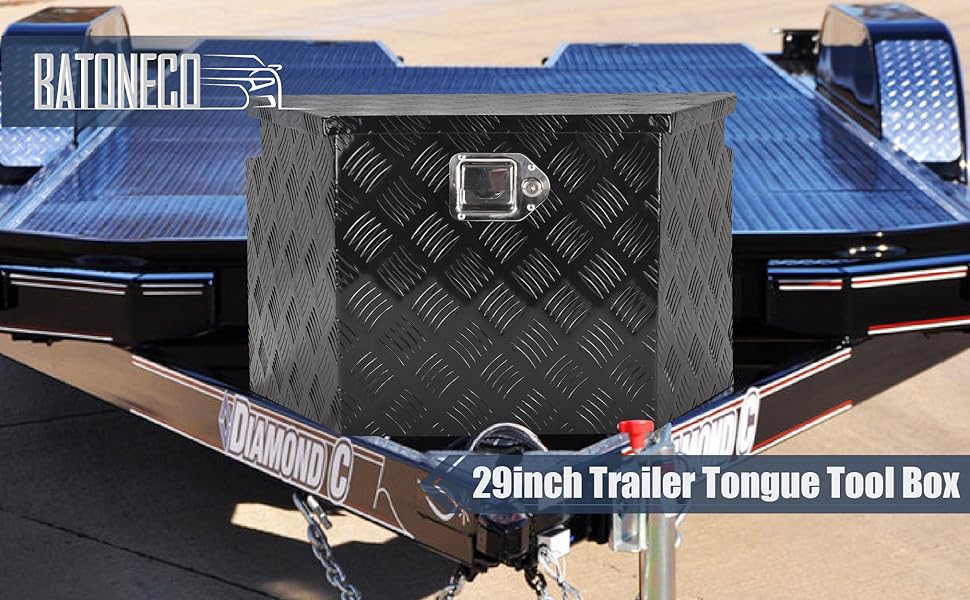 BATONECO 29 Inch Aluminum Trailer Tongue Tool Box, Heavy