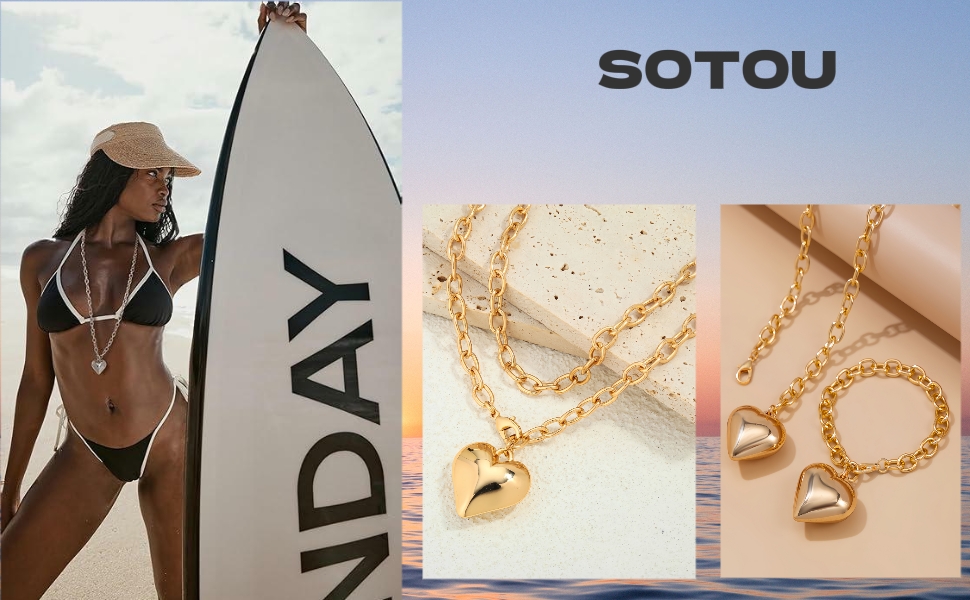 Gold Heart Necklaces For Women