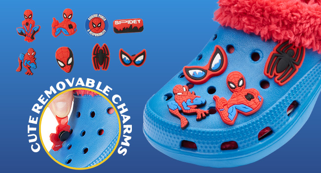 Marvel Spiderman Boys Winter Clogs, Fleece Lined Clogs Garden Shoes - Gifts for Boys 10 Marvel Spiderman Boys Winter Clogs
