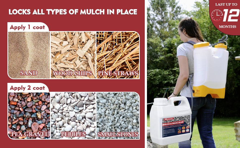 Mulch Glue for Landscaping 64OZ, Powerful Concentrated