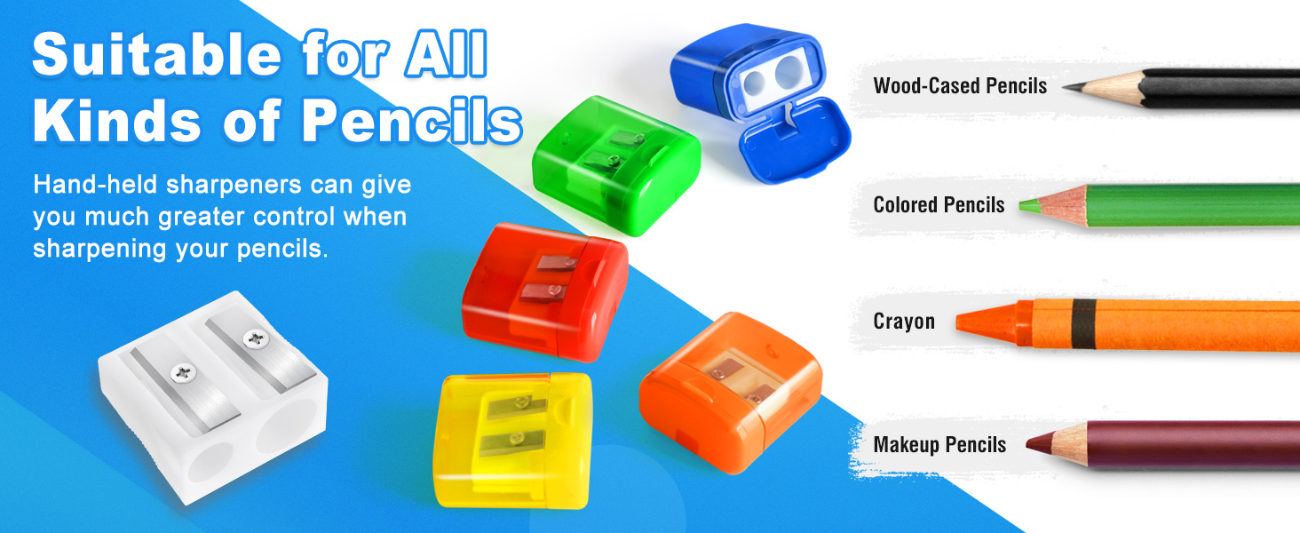 100 Pack Pencil Sharpeners Bulk Double Hole Pencil